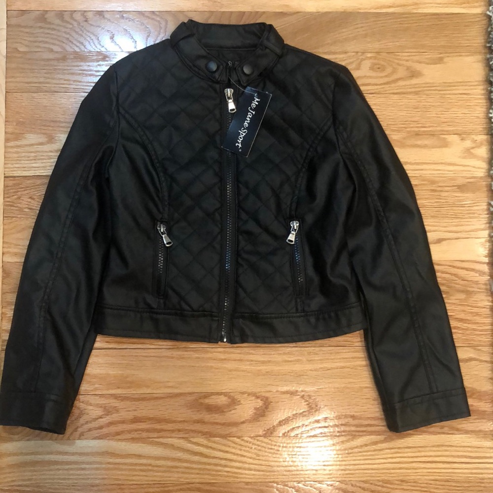 Girls Faux Leather Moto Style Jacket Size 7/8
